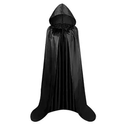 Capa de bruja con capucha suave unisex – túnica negra larga
