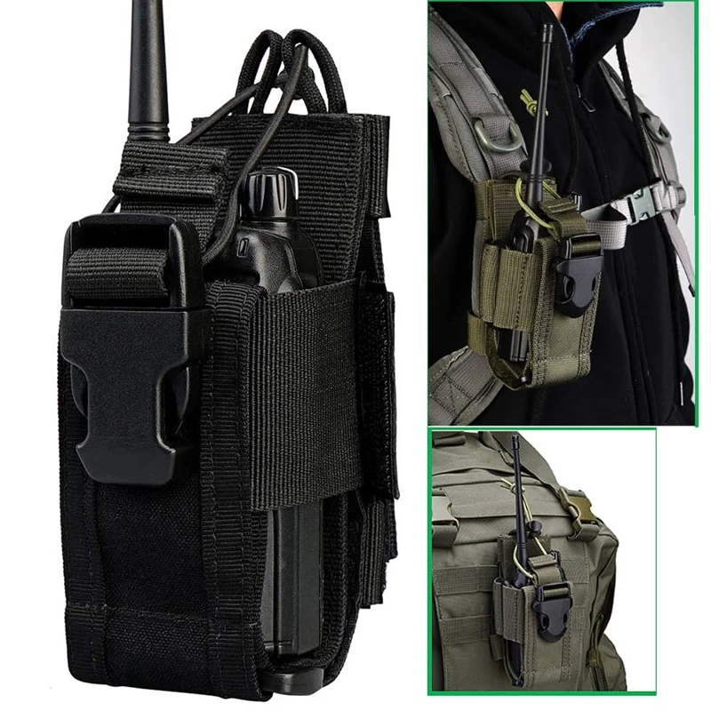 Bolsa táctica MOLLE ajustable para walkie talkie – riñonera de nailon - imagen 2