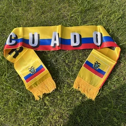 Bufanda Ecuador doble cara satén con borlas, eventos y deporte