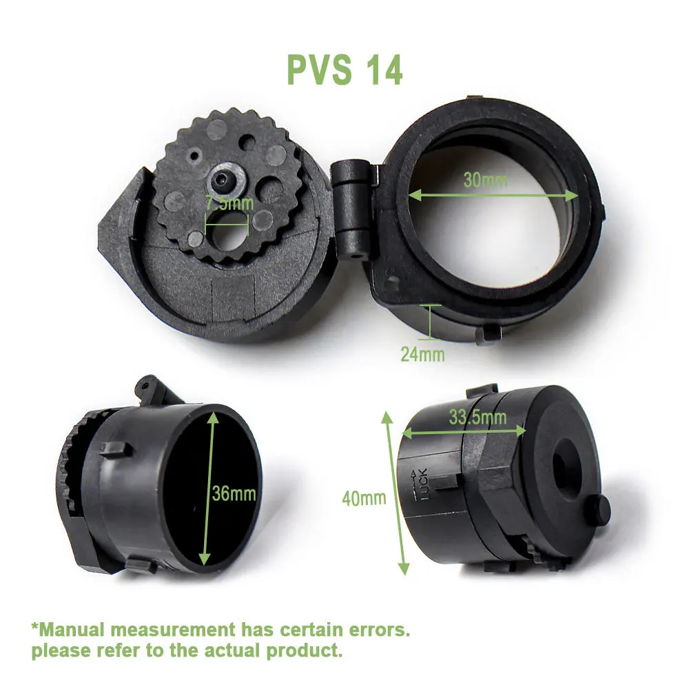 Detalle del ajuste sobre lente NVG