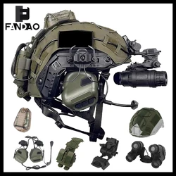 Casco táctico airsoft con NVG abatible y headset PJ
