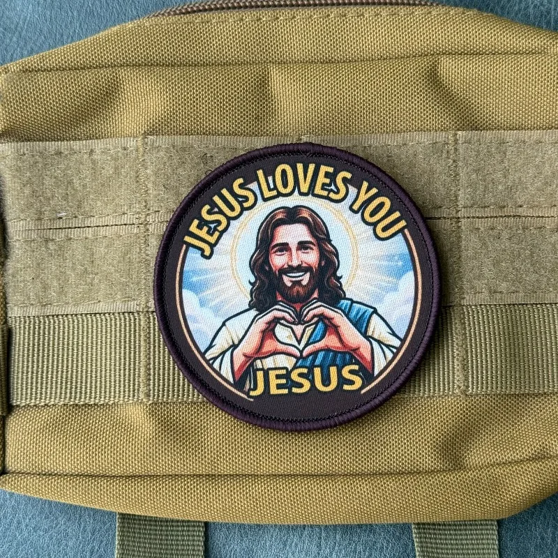 Parche táctico Jesús te ama cristiano de gancho y bucle - imagen 5