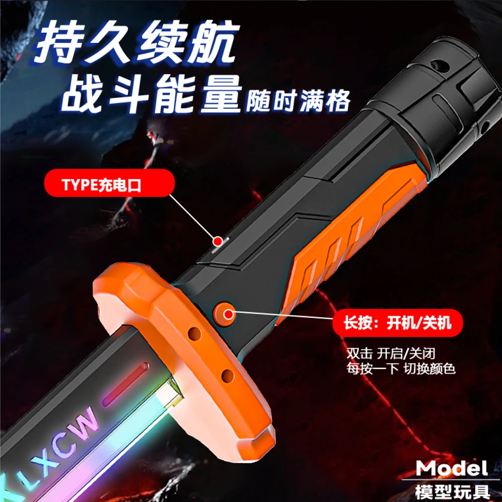 Katana de juguete brillante con luz y efecto chispa para cosplay - imagen 2