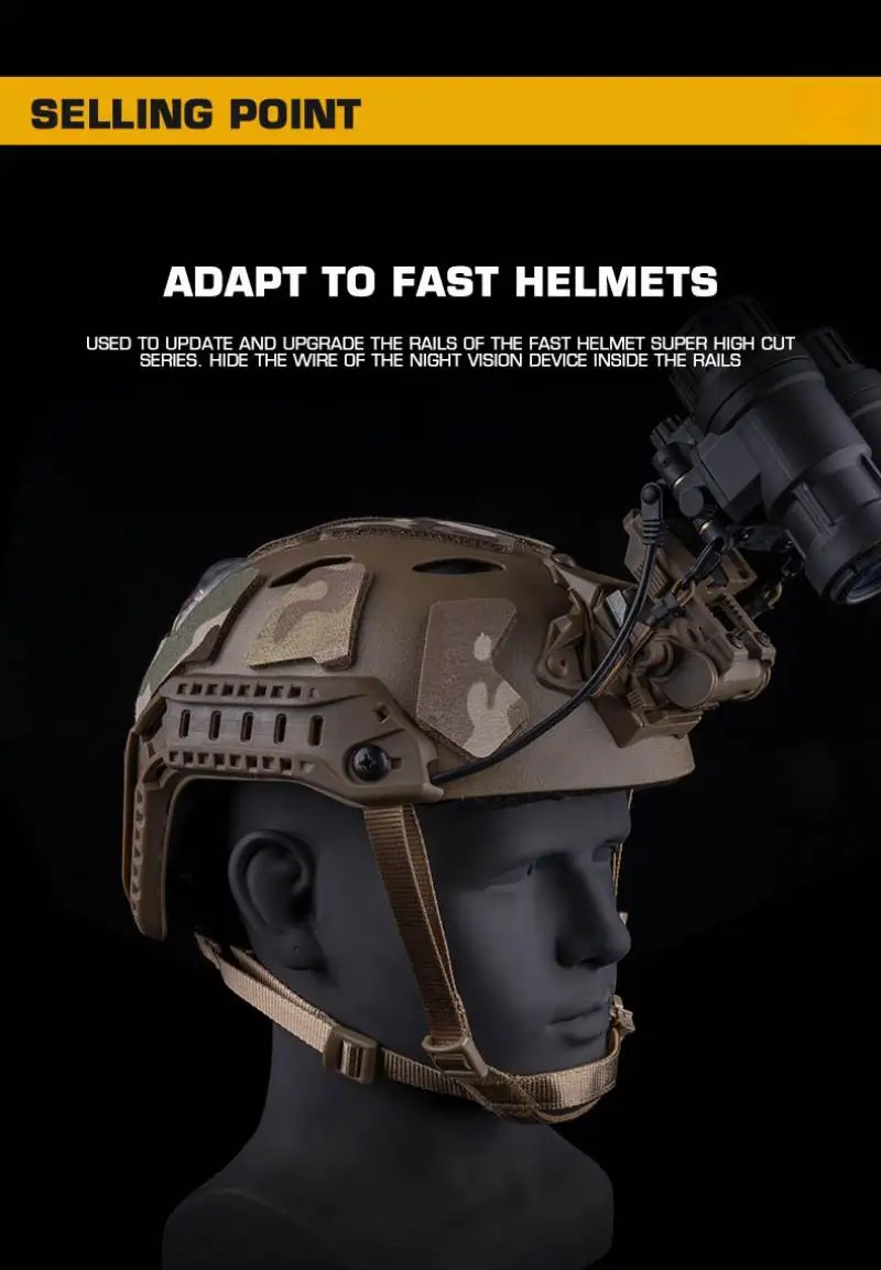 Riel lateral para configuración táctica del casco
