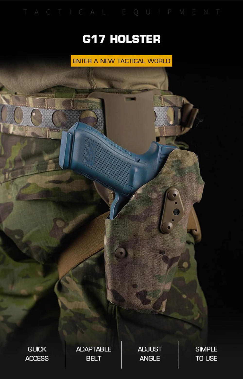 Funda táctica para Glock 17 con plataforma de pierna