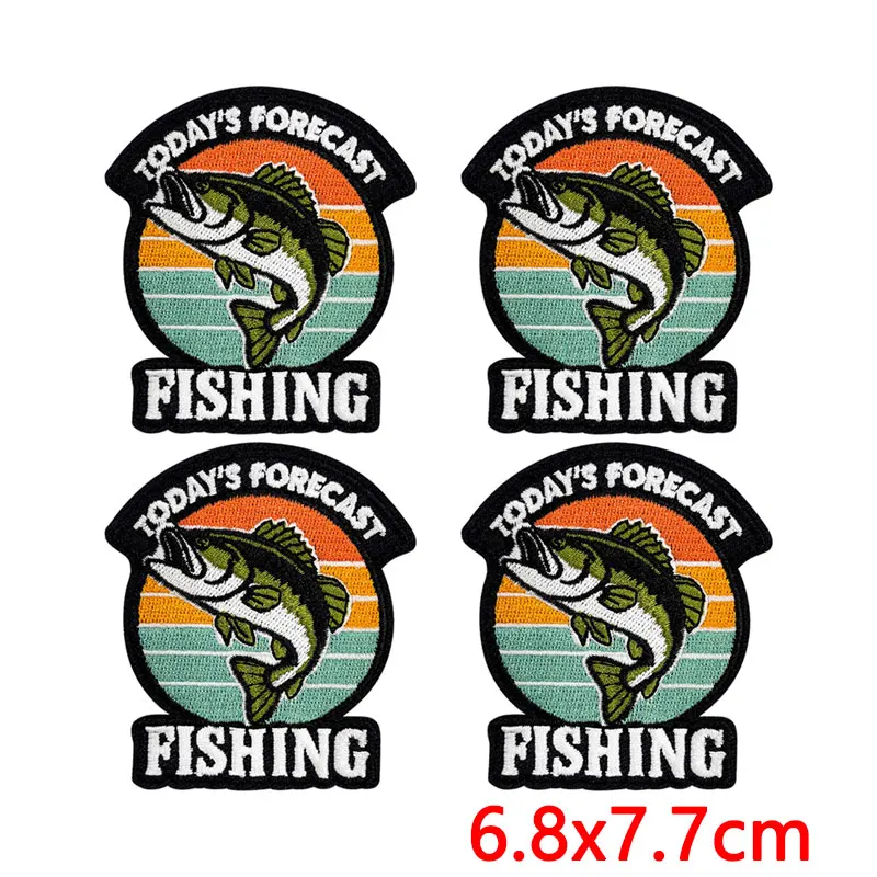 Parche termoadhesivo oso de montaña y pesca para ropa al aire libre - imagen 5