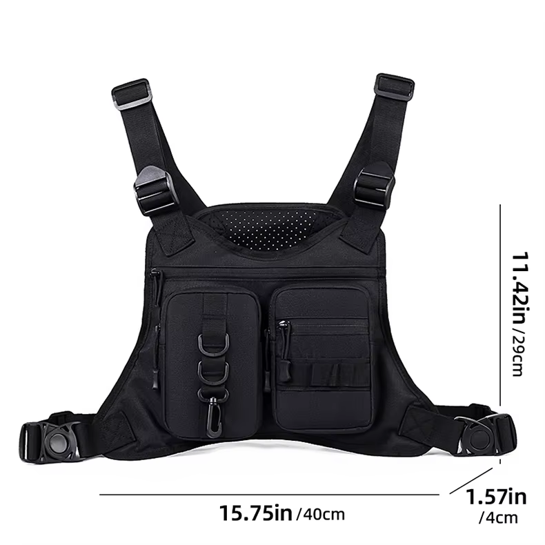 Bolsa táctica Molle para chaleco de pecho con diseño de múltiples bolsillos