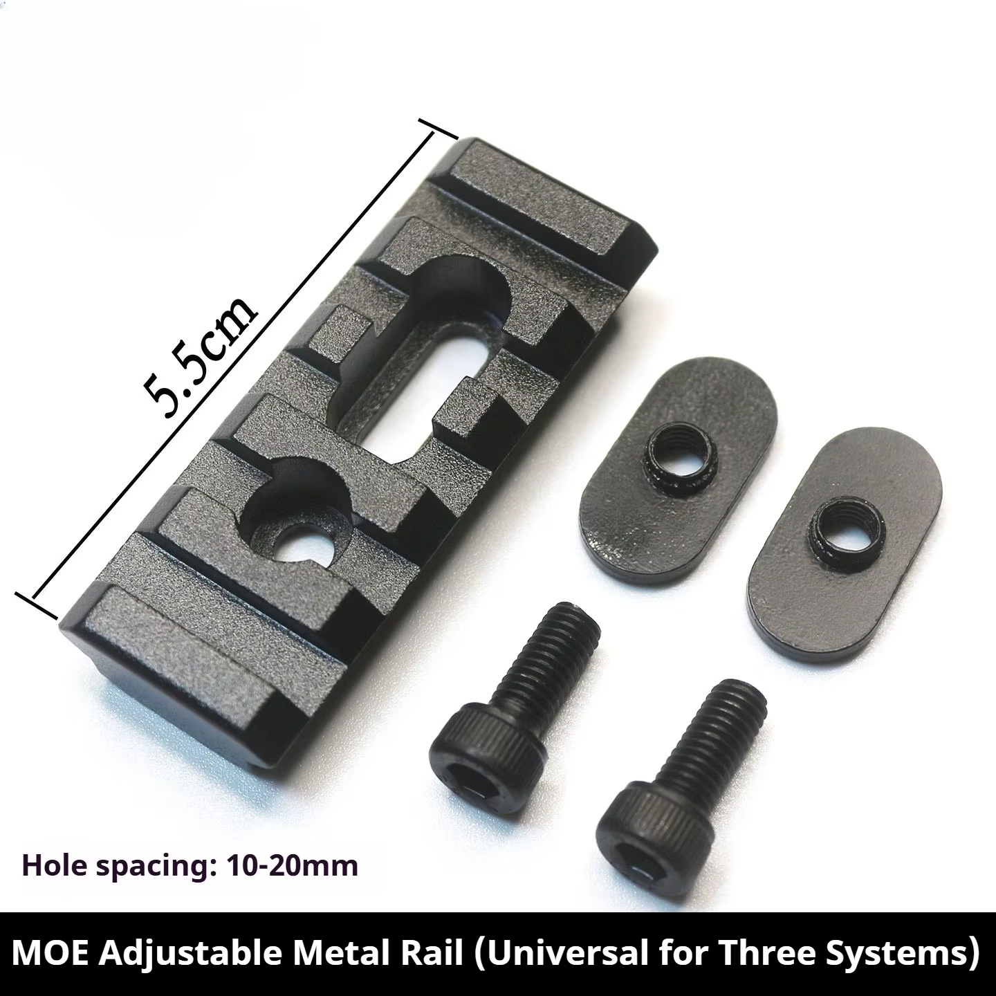 Adaptador carril Picatinny 20mm MLOK MOE Keymod nylon metal nido abeja - imagen 2