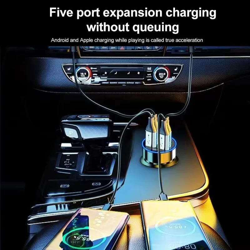 Cargador de coche USB-C PD y QC 3.0 con pantalla digital - imagen 2