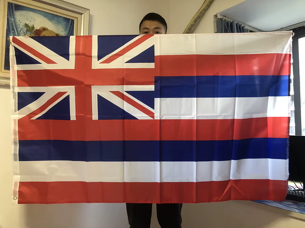 Bandera hawaiana suspendida