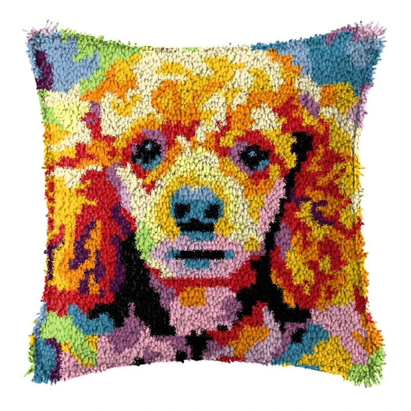 Kit de bordado con gancho de presión temático animal para almohadas - imagen 3