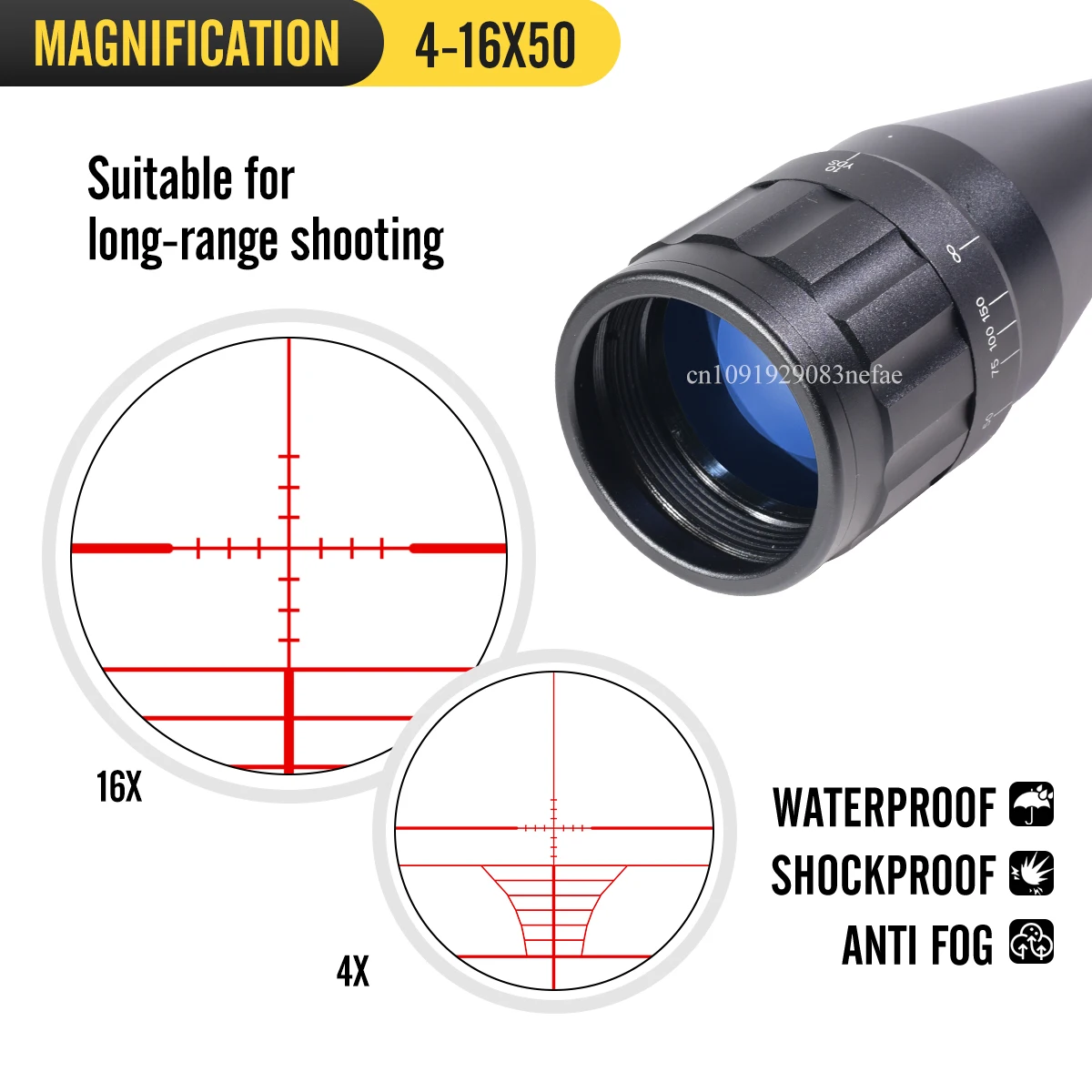 AOEG visor táctico rifle con retículas punto rojo, láser y linterna - imagen 2