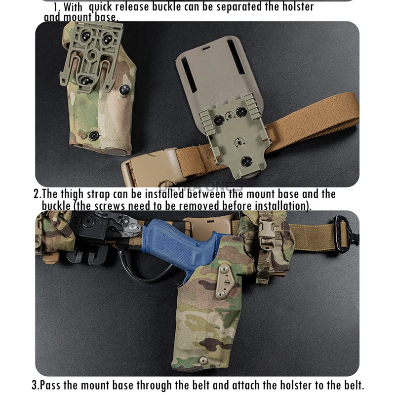 Funda táctica para Glock 17 Gen4/G19 con X300, plataforma de pierna - imagen 3