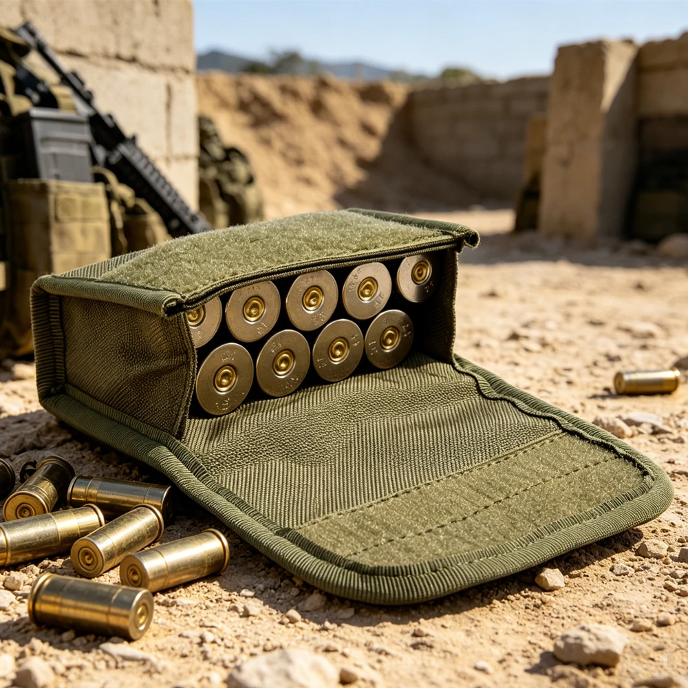 Porta cartuchos táctico MOLLE redondo para escopeta con velcro caza - imagen 3