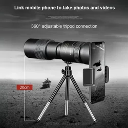 Monocular HD 10-300x40 con prisma BAK4 para naturaleza