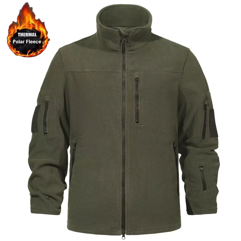 Chaqueta lana táctica hombre cremallera completa invierno - imagen 4
