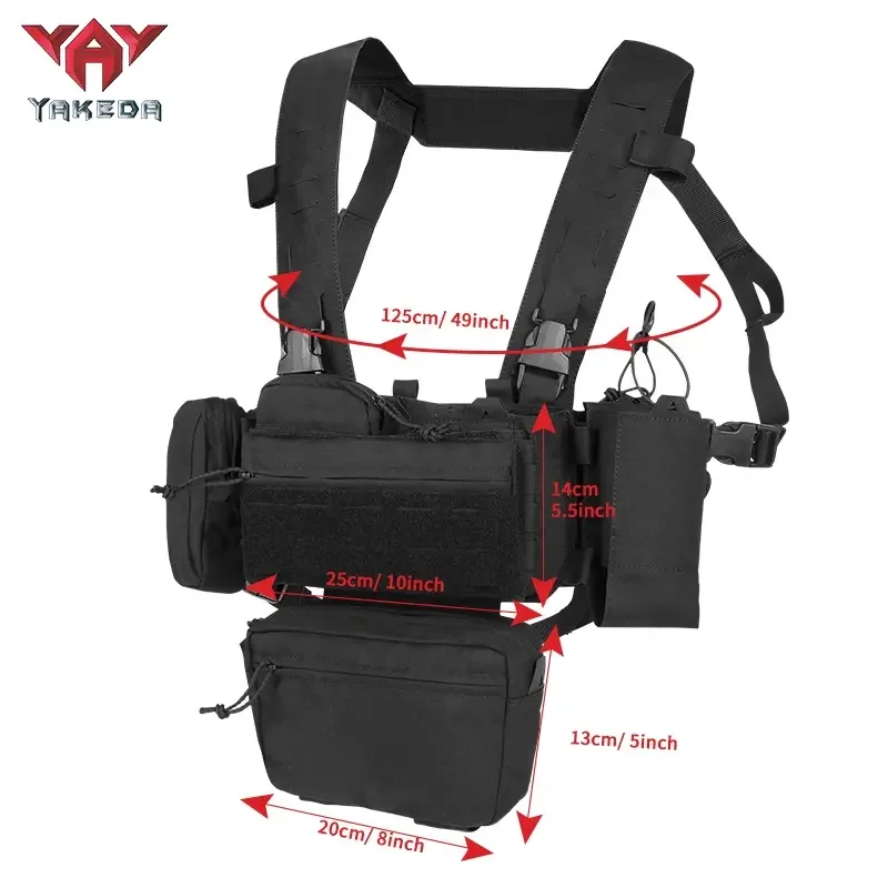 Chaleco táctico YAKEDA MOLLE modular con arnés y bolsillos para caza - imagen 2