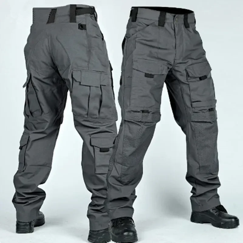Pantalones cargo tácticos hombre MOLLE multibolsillos resistentes - imagen 3