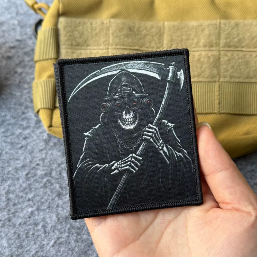 Reaper parche táctico calavera guadaña velcro para visión nocturna - imagen 5