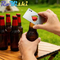 Abridor para botellas inox con forma carta póker