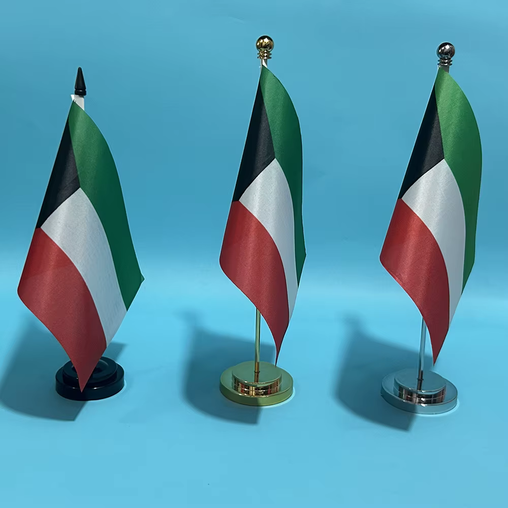 Bandera nacional Kuwait en poliéster para decoración de escritorio - imagen 5