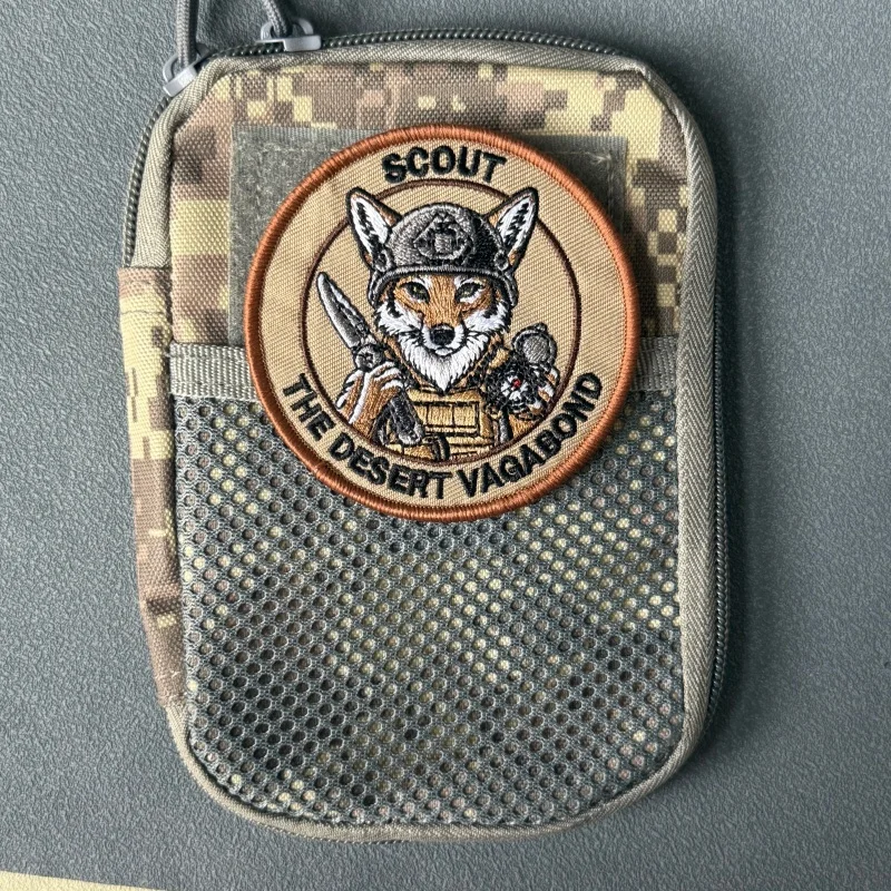 Parche táctico Fox bordado con velcro gancho y bucle para mochila