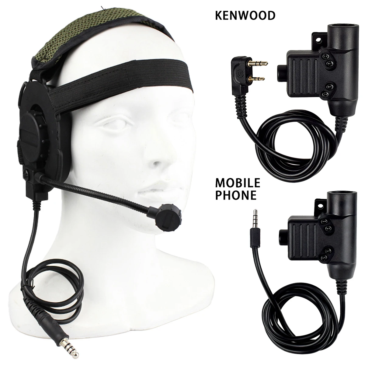 Adaptador táctico U94 PTT para walkie talkie Baofeng UV-5R