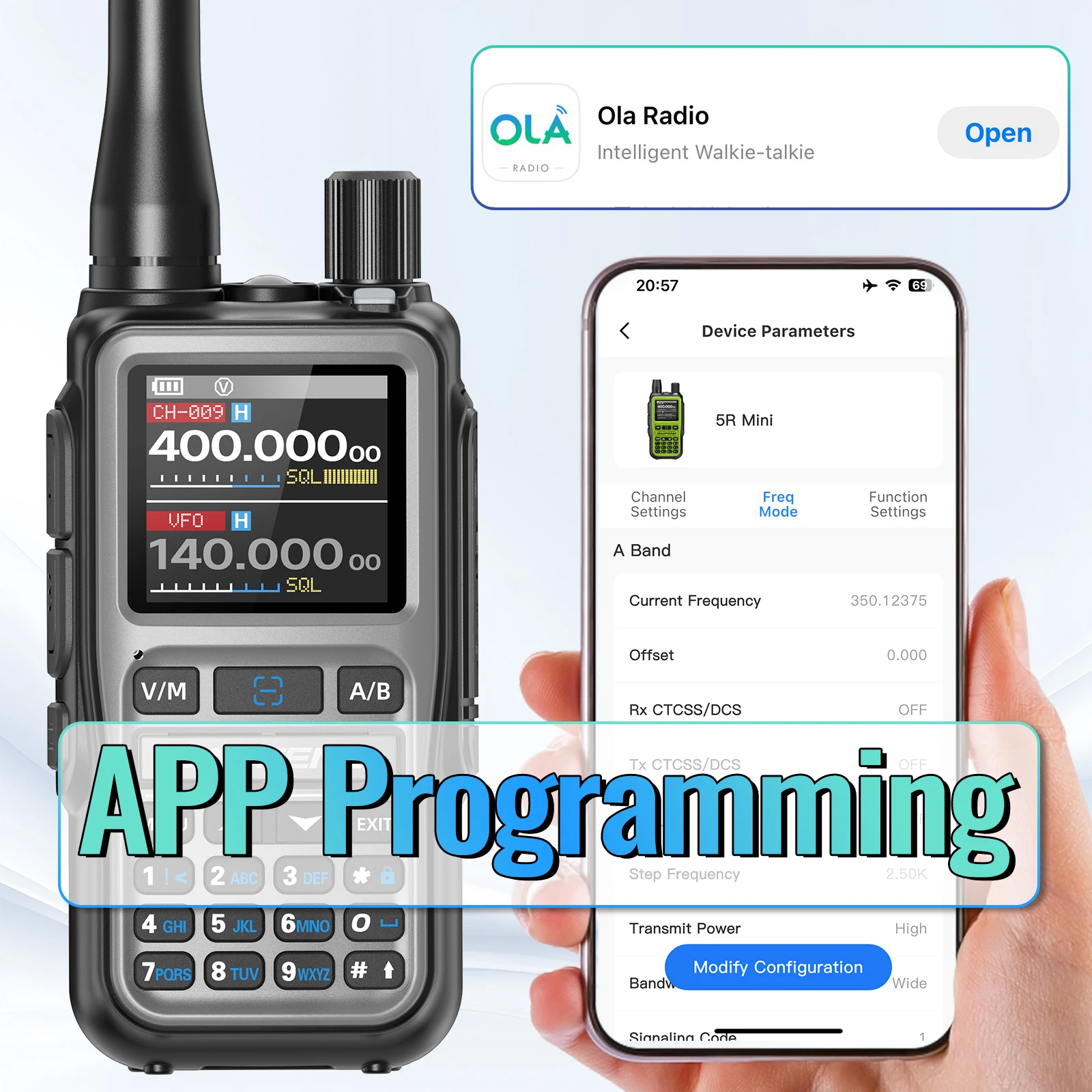 Baofeng UV-5R Mini walkie talkie táctico banda dual Bluetooth - imagen 4