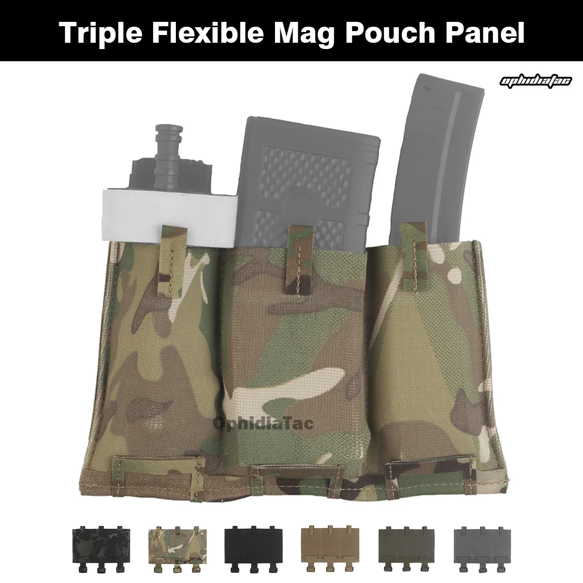 Panel MOLLE táctico flexible con 3 bolsos 5.56mm - imagen 4