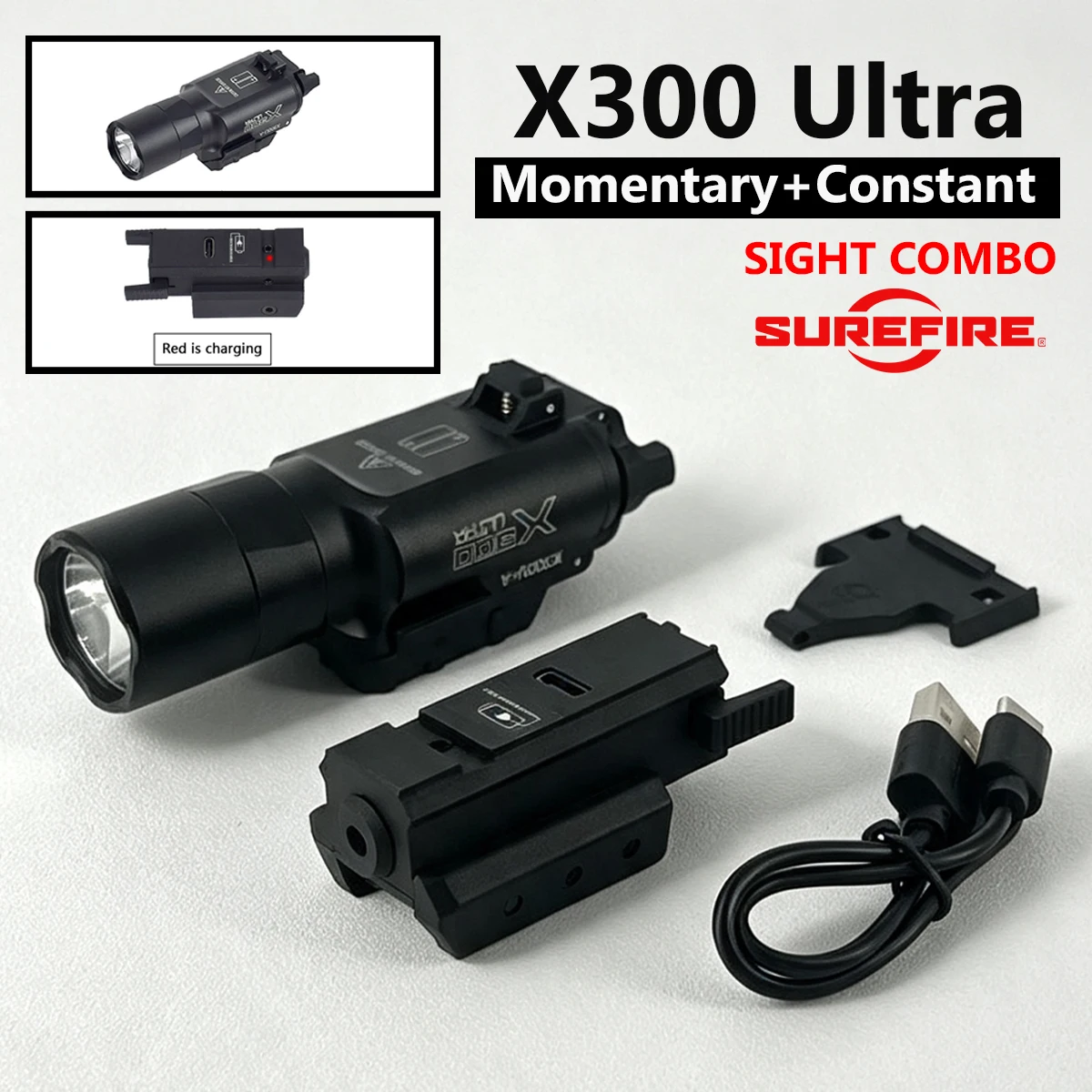 Linterna táctica X300U con láser verde y rojo para - imagen 5