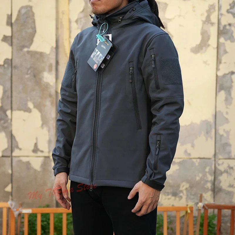 Chaqueta táctica softshell con forro polar, cortaviento y cálida - imagen 3