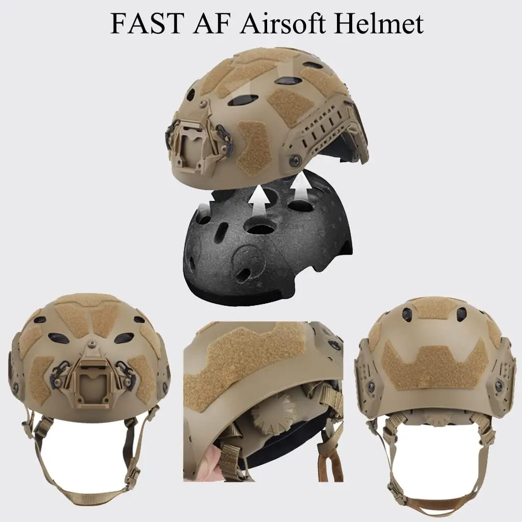 Casco táctico NVG para Airsoft con máscara, auriculares y gafas - imagen 4