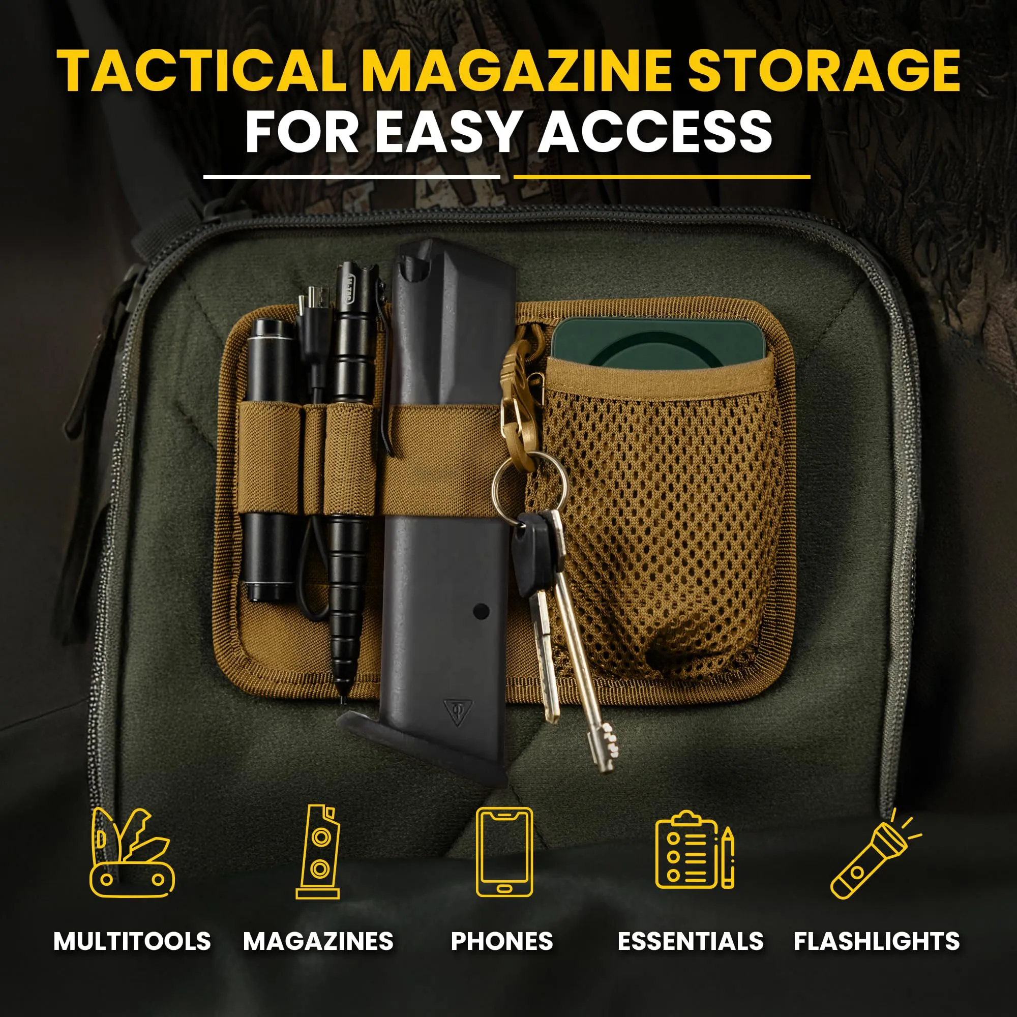 Panel organizador táctico modular para mochila con velcro - imagen 3