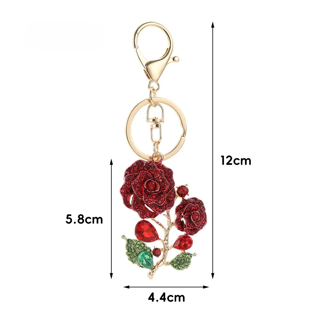 Llavero metálico flor con pedrería strass para mujer – regalo - imagen 2