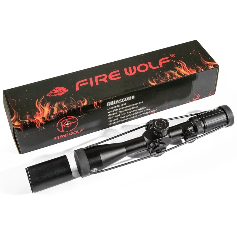Mira FIRE WOLF 4-14x44 IR con retícula rojo verde para rifle