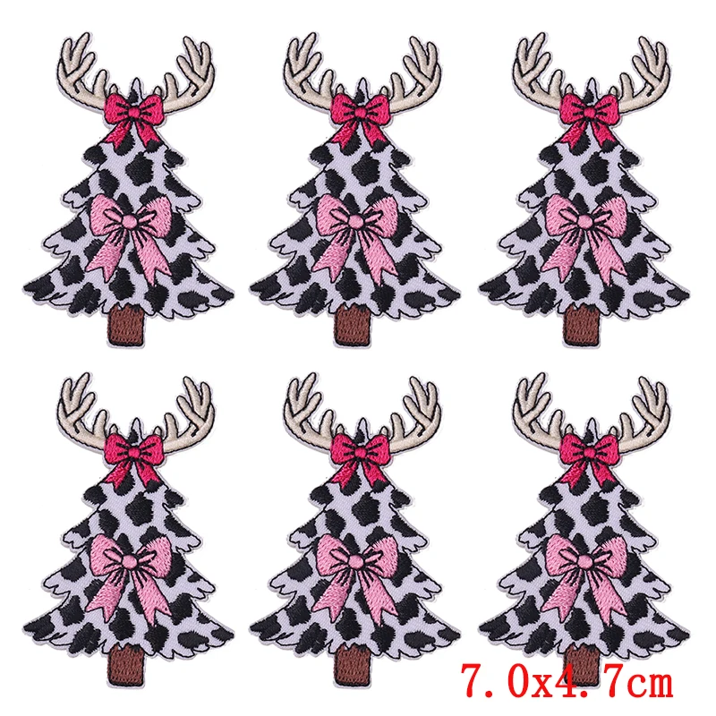 Parches bordados navideños termoadhesivos para ropa y mochilas
