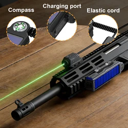 Mira Láser Táctica Verde de Alta Precisión, Carga Solar USB y Brújula