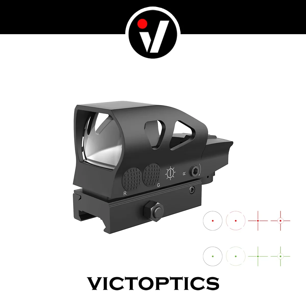 Mira punto rojo VictOptics compacta retícula roja y verde para caza - imagen 3