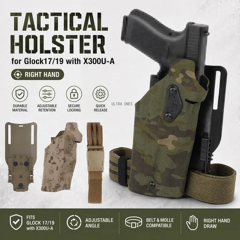 Funda táctica para Glock 17 Gen4/G19 con X300, plataforma de pierna - imagen 5