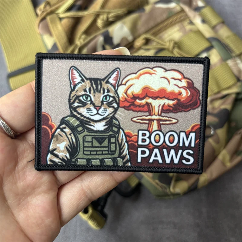 BOOM PAWS Parche táctico gato – gancho y bucle para ropa - imagen 3
