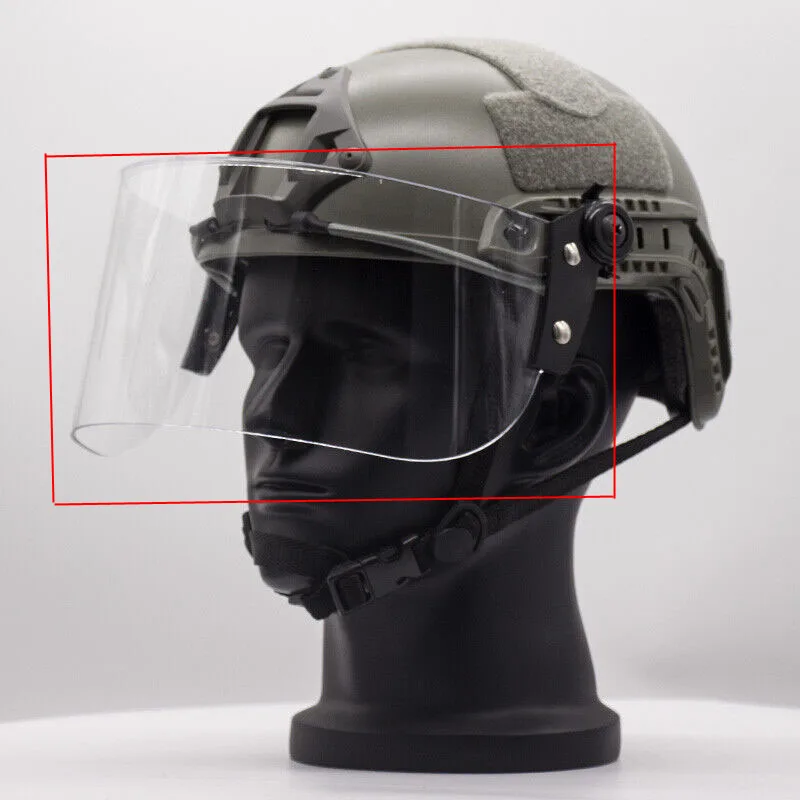 Máscara facial táctica transparente antiviento para casco airsoft - imagen 5