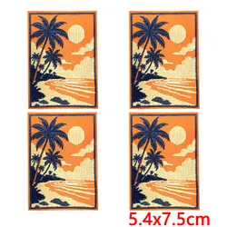 Parche termoadhesivo camping palmera, tienda y oso para mochila