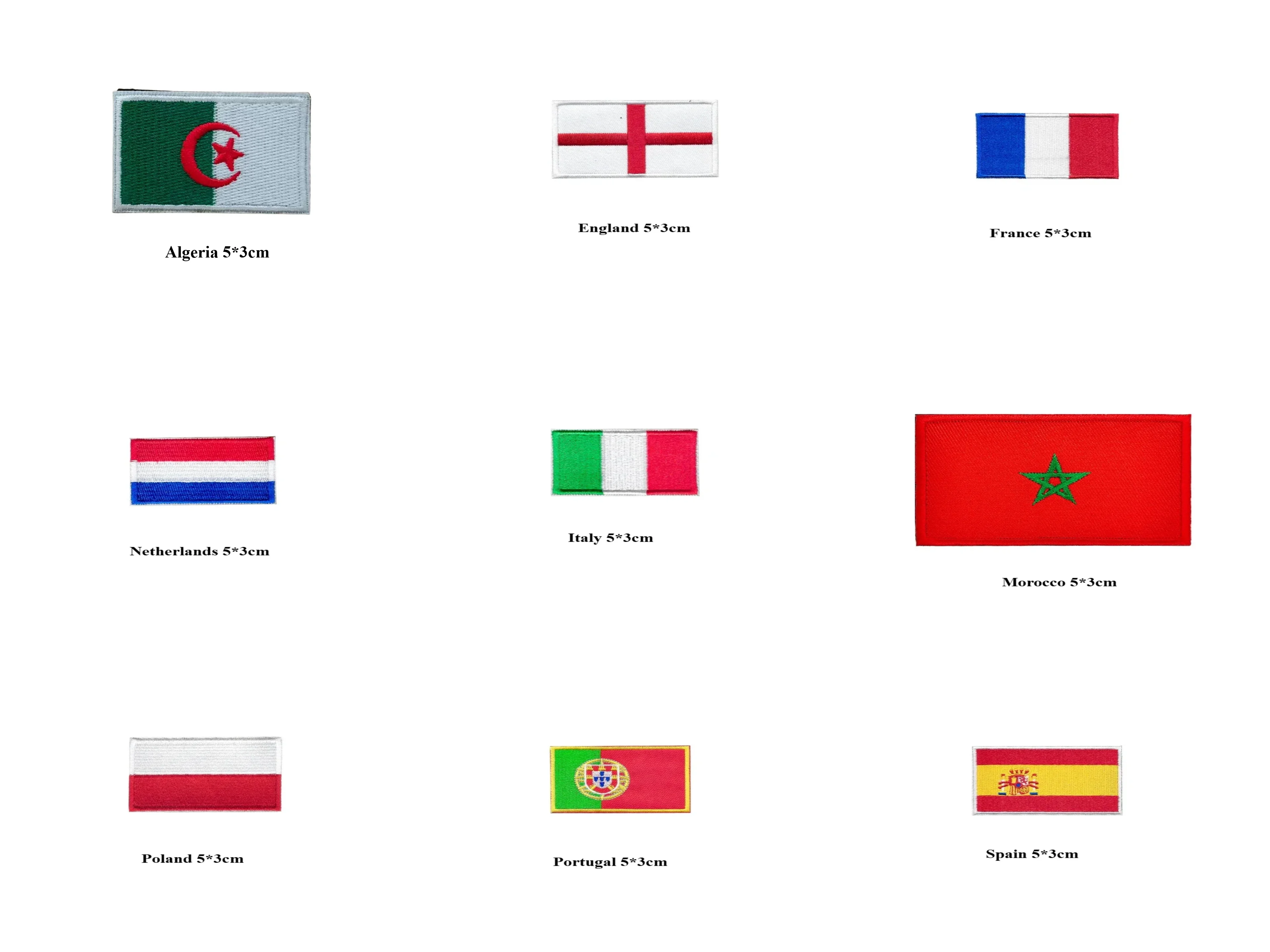 Parche termoadhesivo bordado bandera nacional miniatura para ropa - imagen 3