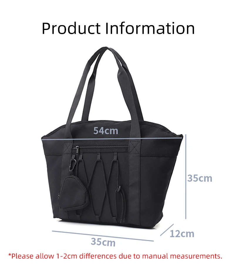 Vista frontal de la bolsa scione mostrando el compartimento seco y húmedo