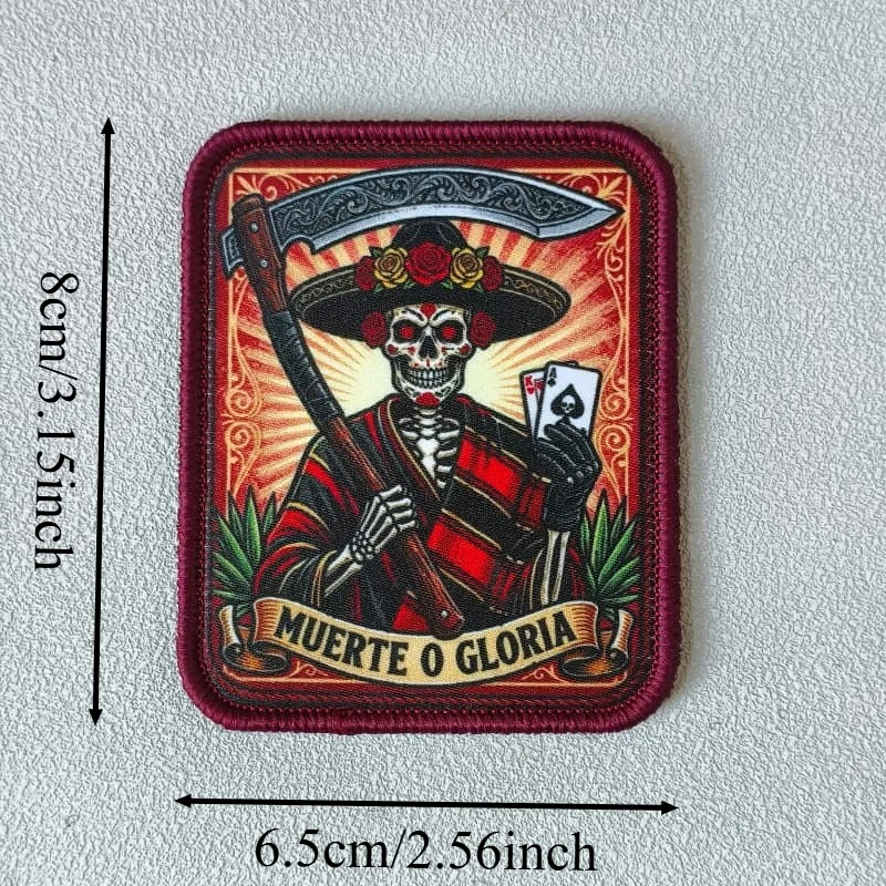 Parche táctico calavera Muerte o Gloria para chaleco y mochila - imagen 3