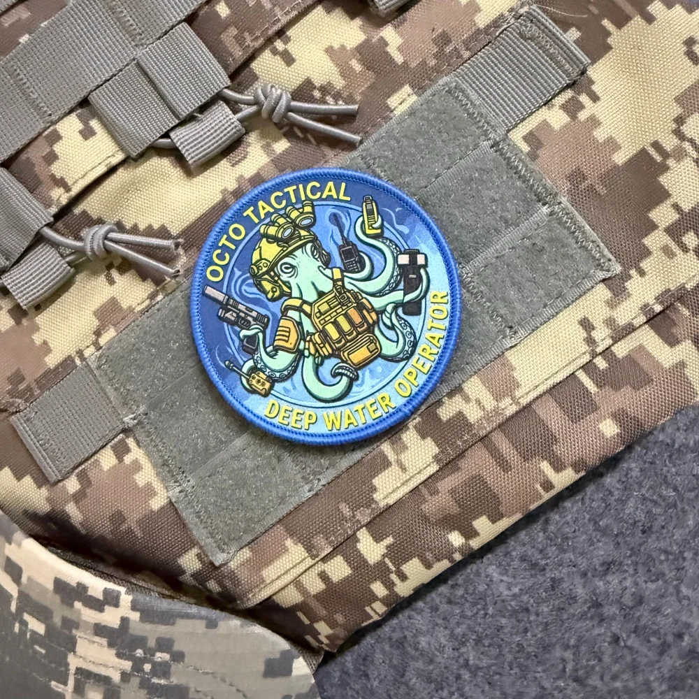 Parche Táctico Octopus Morale azul marino insignia gancho y bucle - imagen 4