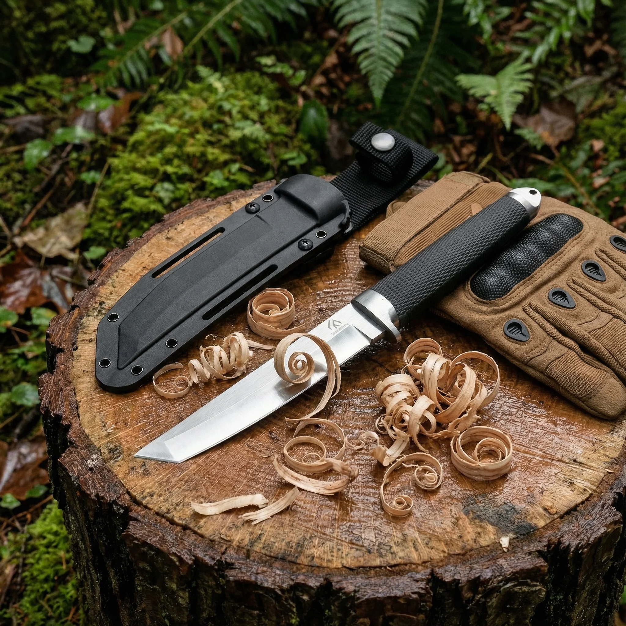 Cuchillo táctico fijo para exteriores con funda ripstop camping - imagen 2