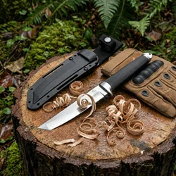 Cuchillo de Hoja Fija Compacto con Funda para Camping y Senderismo