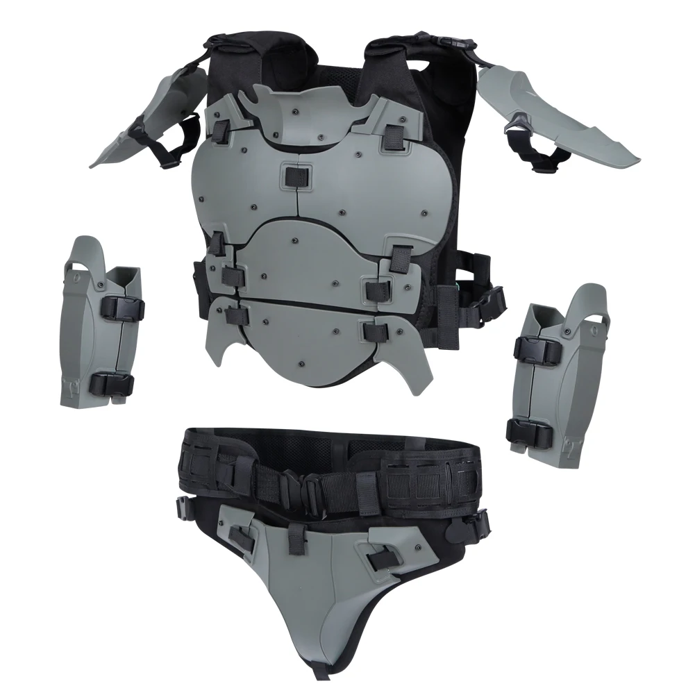 Armadura táctica modular chaleco protección codos pecho entrepierna