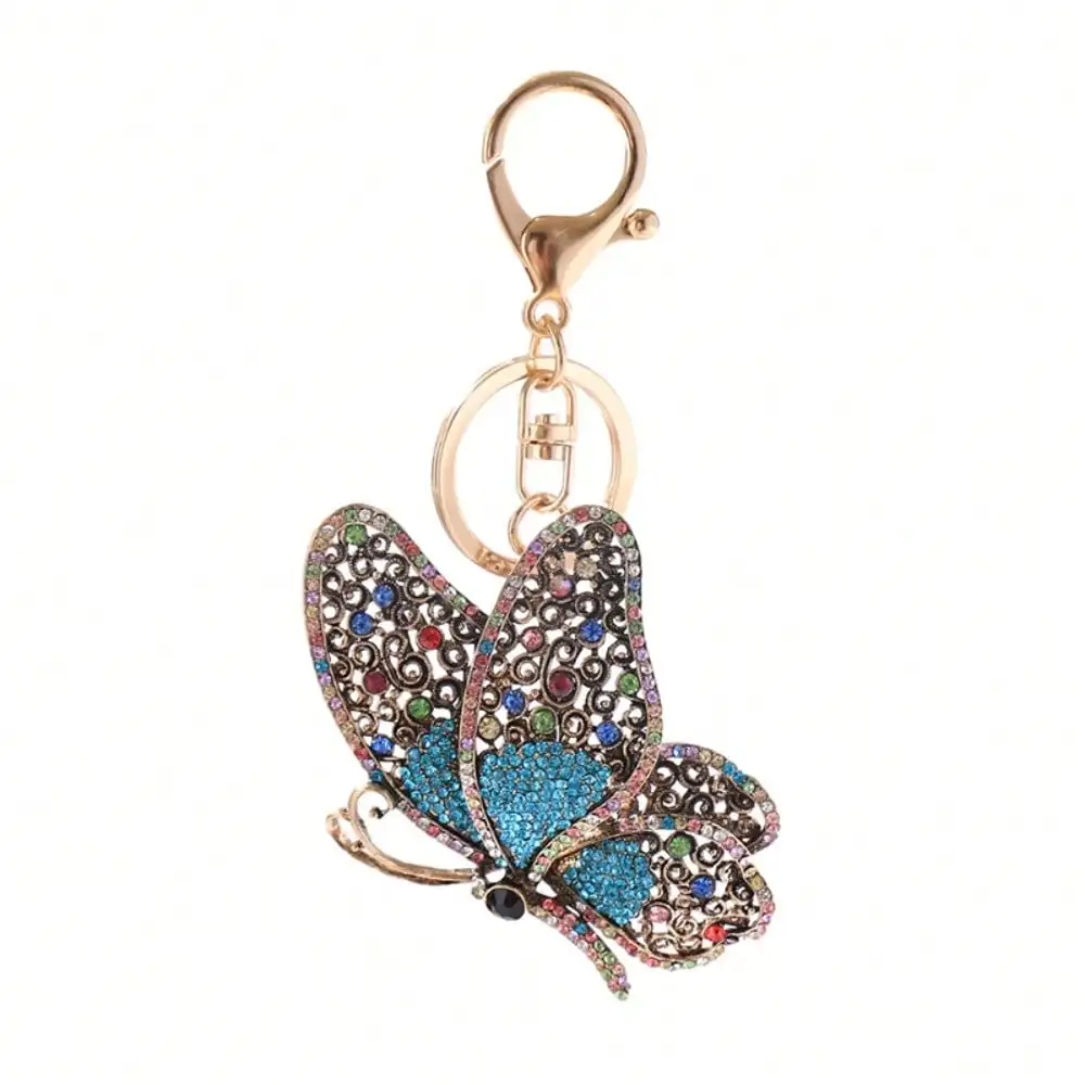Llavero colgante coche mariposa hueca aleación zinc resistente